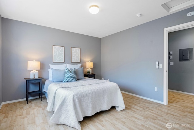 3446A 34th Ave W, Seattle, WA 98199 - bedroom with light wood-style floors and electric panel