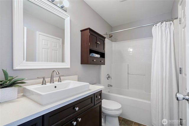 3446A 34th Ave W, Seattle, WA 98199 - bathroom with vanity and shower / tub combo with curtain