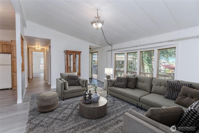 24443 Wicker Rd Unit 16, Sedro Woolley, WA 98284 - living room with light wood-style floors, vaulted ceiling, and plenty of natural light