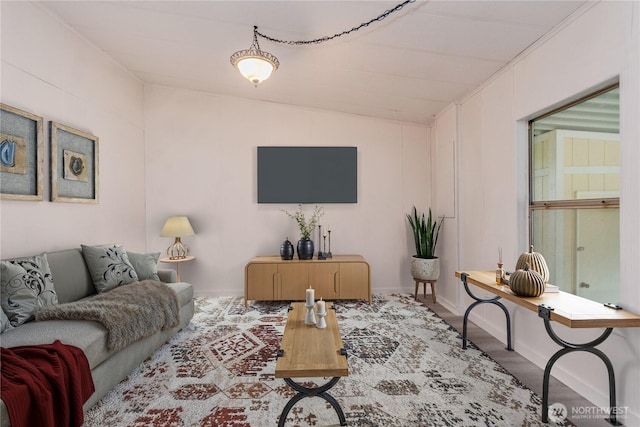 24443 Wicker Rd Unit 16, Sedro Woolley, WA 98284 - living area with wood finished floors and lofted ceiling
