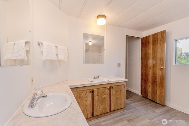 24443 Wicker Rd Unit 16, Sedro Woolley, WA 98284 - bathroom featuring double vanity and wood finished floors