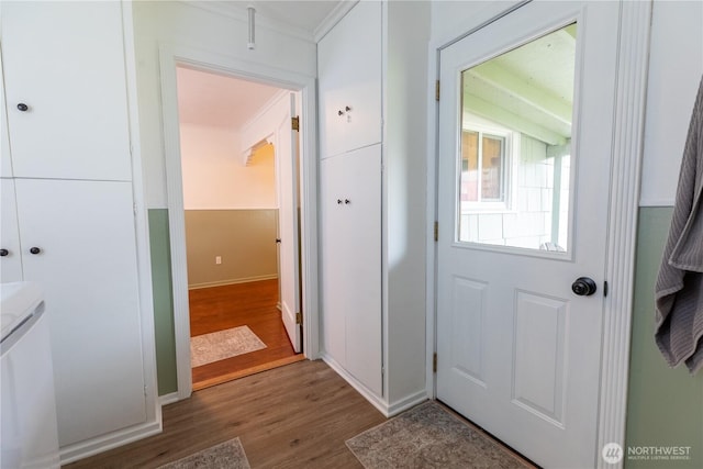 50 Blackberry St, Forks, WA 98331 - doorway featuring wood finished floors and crown molding