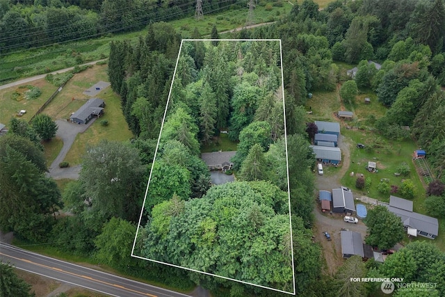 18330 Jim Creek Rd, Arlington, WA 98223 - aerial overview of property's location with property boundaries highlighted
