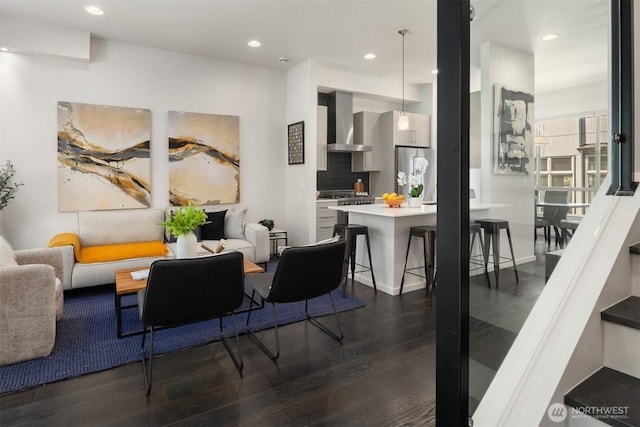 111 Martin Luther King Jr Way, Seattle, WA 98122 - living area featuring dark wood-style floors and recessed lighting