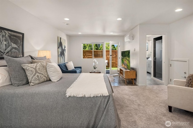 111 Martin Luther King Jr Way, Seattle, WA 98122 - carpeted bedroom featuring a wall mounted AC, recessed lighting, and ensuite bath