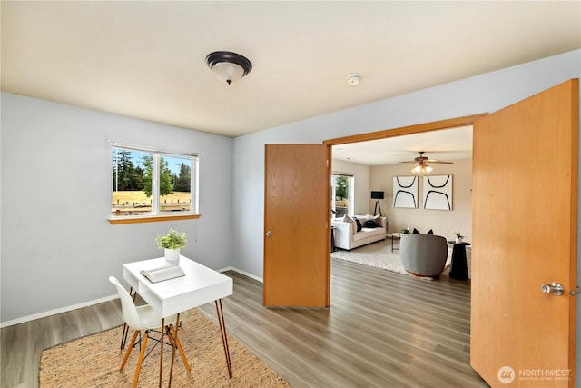 21721 SE 299th Way, Kent, WA 98042 - office with wood finished floors and a ceiling fan