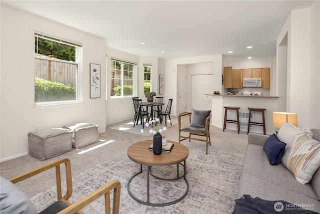 5100 Talbot Pl S Unit F, Renton, WA 98055 - living area featuring light carpet and recessed lighting