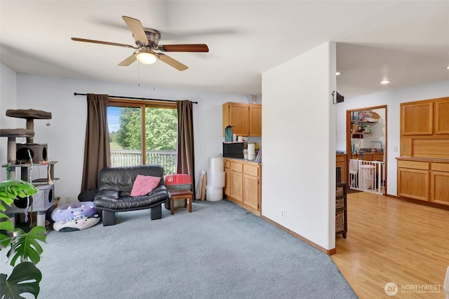 8120 Gordon Rd, Concrete, WA 98237 - living area featuring a ceiling fan and recessed lighting