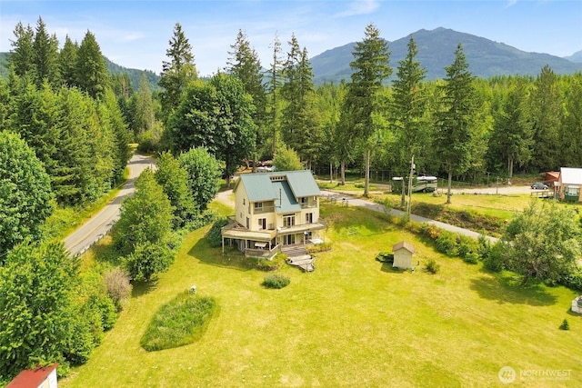 8120 Gordon Rd, Concrete, WA 98237 - view from above of property featuring mountains and a heavily wooded area