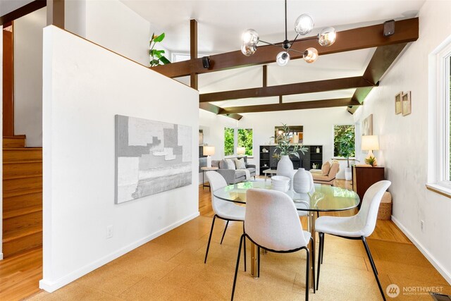 6151 S 125th St, Seattle, WA 98178 - dining room featuring a chandelier, stairway, and tile patterned floors