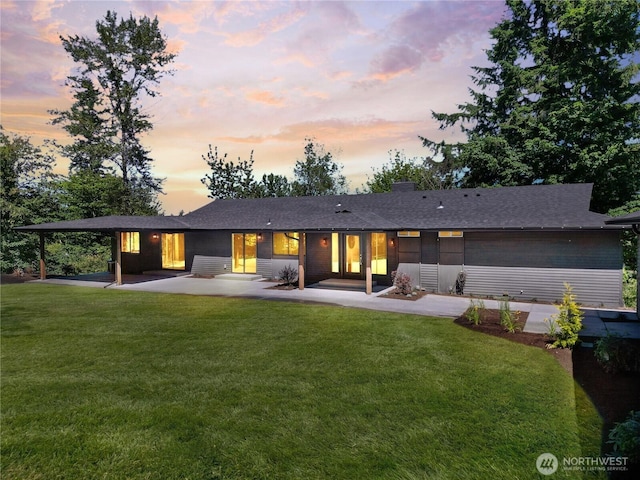 3327 170th Ave E, Lake Tapps, WA 98391 - back of property featuring a lawn and roof with shingles