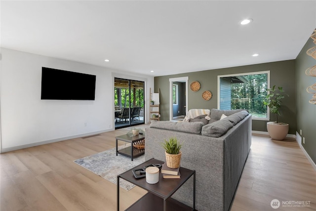3327 170th Ave E, Lake Tapps, WA 98391 - living area with light wood-type flooring and recessed lighting