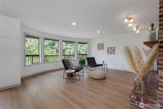 3327 170th Ave E, Lake Tapps, WA 98391 - sitting room featuring wood finished floors and recessed lighting