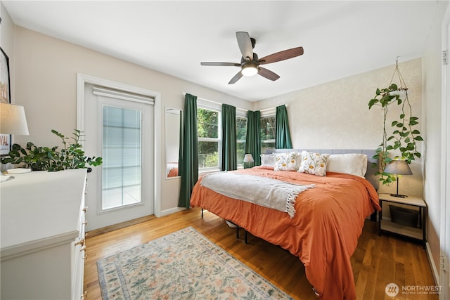 2348 Rainier St, Walla Walla, WA 99362 - bedroom with light wood-type flooring and a ceiling fan