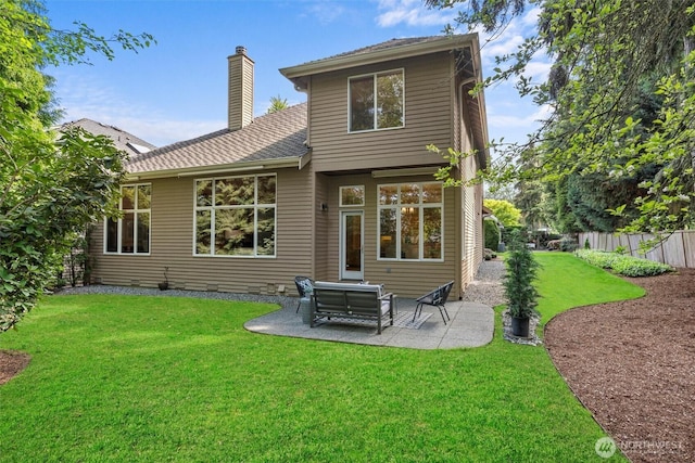 8407 SE 69th Pl, Mercer Island, WA 98040 - back of property with a patio area and a chimney