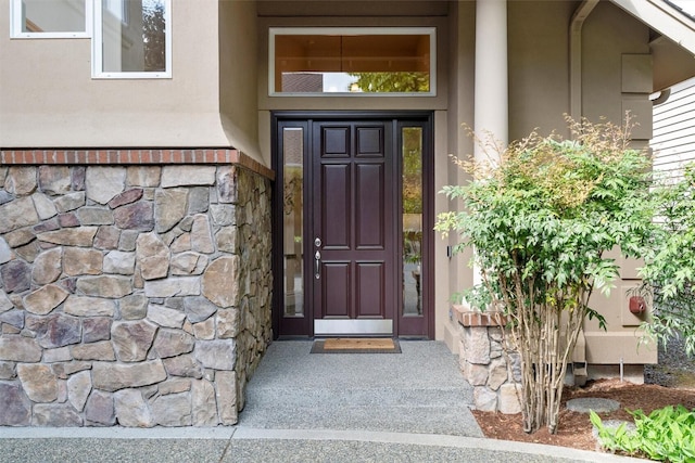 8407 SE 69th Pl, Mercer Island, WA 98040 - view of exterior entry with stone siding and stucco siding