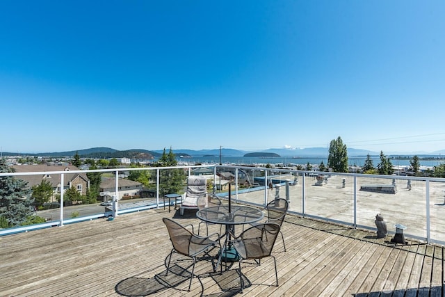 910 34th St Unit 302, Anacortes, WA 98221 - wooden deck featuring a mountain view