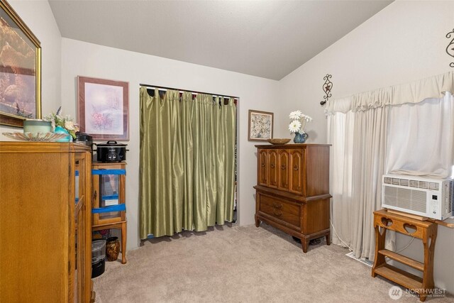 101 Shenandoah Dr, Silverlake, WA 98645 - bedroom featuring carpet flooring, lofted ceiling, and cooling unit