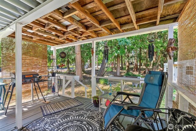 101 Shenandoah Dr, Silverlake, WA 98645 - wooden deck with outdoor dining area