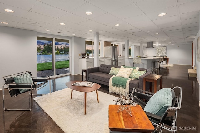 3604 Serene Way, Lynnwood, WA 98087 - living room featuring baseboards and recessed lighting