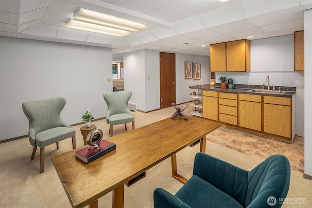 3604 Serene Way, Lynnwood, WA 98087 - living room featuring a drop ceiling and baseboards
