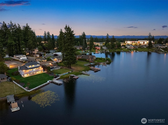 3604 Serene Way, Lynnwood, WA 98087 - aerial view at dusk of a water and mountain view