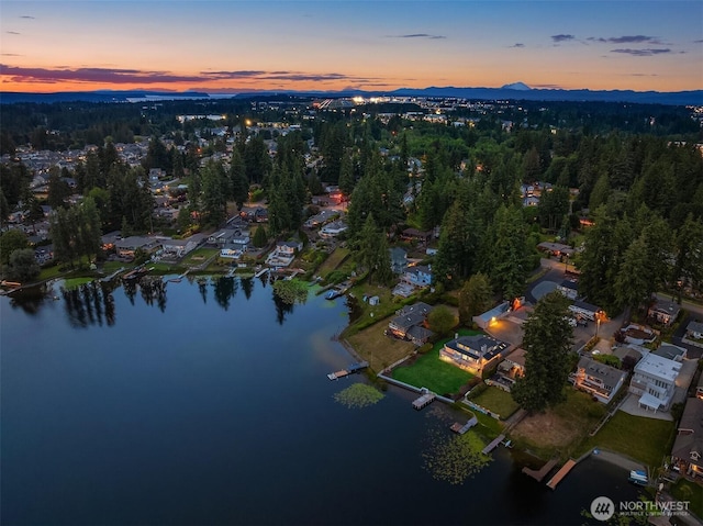 3604 Serene Way, Lynnwood, WA 98087 - aerial view of property and surrounding area with a large body of water and nearby suburban area