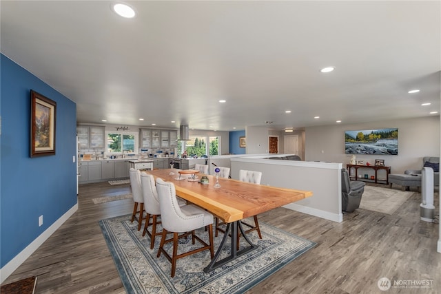 3418 Mari Lane Dr, Wenatchee, WA 98801 - dining room featuring recessed lighting and dark wood finished floors