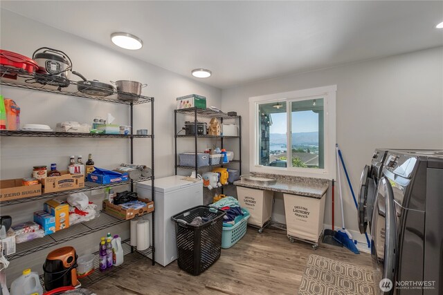 3418 Mari Lane Dr, Wenatchee, WA 98801 - storage featuring washing machine and clothes dryer
