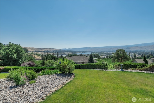3418 Mari Lane Dr, Wenatchee, WA 98801 - view of green lawn featuring a mountain view