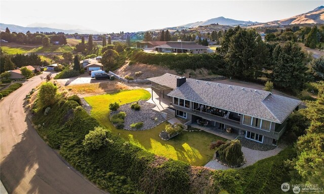 3418 Mari Lane Dr, Wenatchee, WA 98801 - view from above of property with a mountainous background