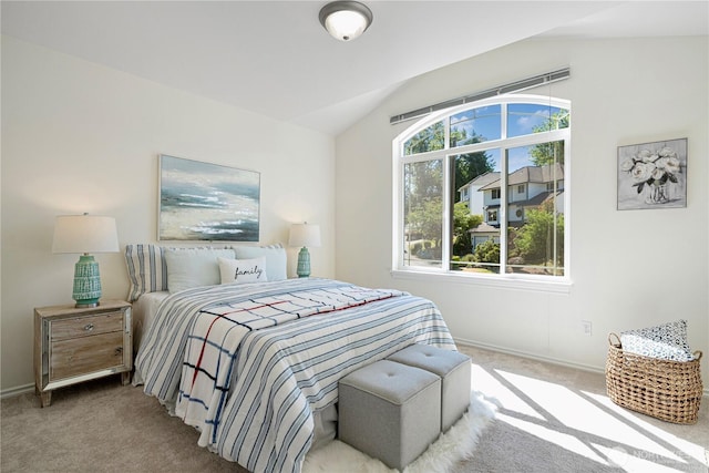 17445 NE 28th St, Redmond, WA 98052 - carpeted bedroom with lofted ceiling and baseboards