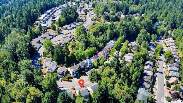17445 NE 28th St, Redmond, WA 98052 - aerial overview of property's location featuring nearby suburban area and a heavily wooded area