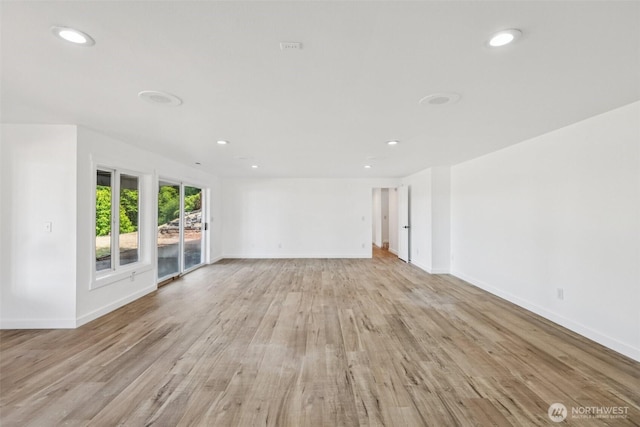 2805 Chambers Bay Dr, Steilacoom, WA 98388 - unfurnished living room with light wood-style floors and recessed lighting