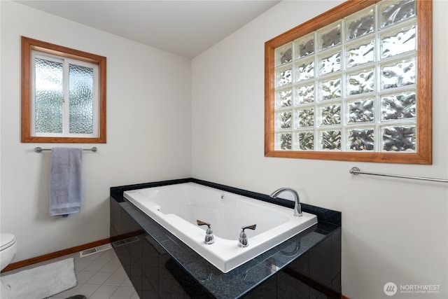 582 Lower Daniels Dr, East Wenatchee, WA 98802 - full bathroom with a garden tub and tile patterned floors