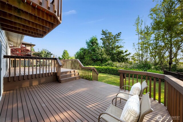 7969 W Golf Course Dr, Birch Bay, WA 98230 - wooden deck featuring a yard