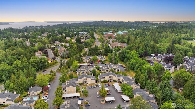 5300 Harbour Pointe Blvd Unit 302G, Mukilteo, WA 98275 - aerial view at dusk of a residential view and a view of trees