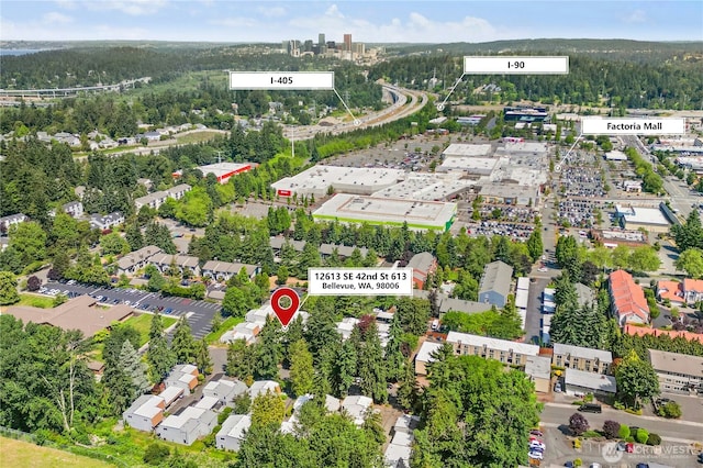 12613 SE 42nd St Unit 613, Bellevue, WA 98006 - aerial view of property's location featuring a heavily wooded area
