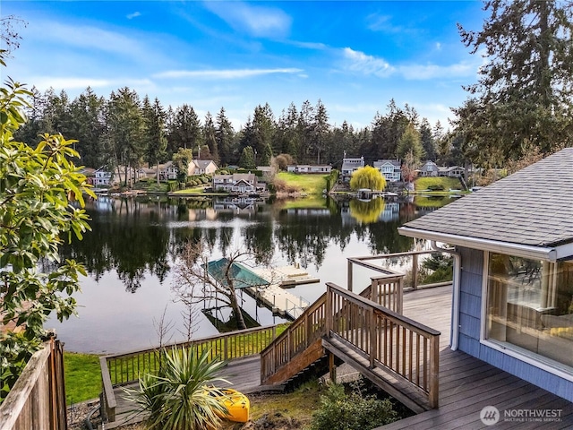 7217 20th Ave SE, Lacey, WA 98503 - dock area featuring a deck with water view and boat lift