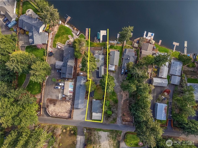 7217 20th Ave SE, Lacey, WA 98503 - aerial view at night of a residential view and property parcel outlined