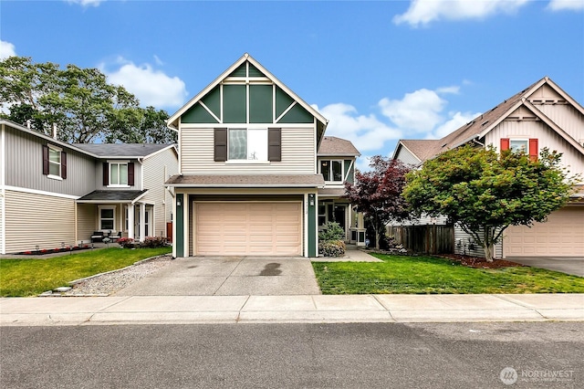 17712 17th Ave E, Spanaway, WA 98387 - view of front of property featuring concrete driveway, a front yard, an attached garage, and a shingled roof