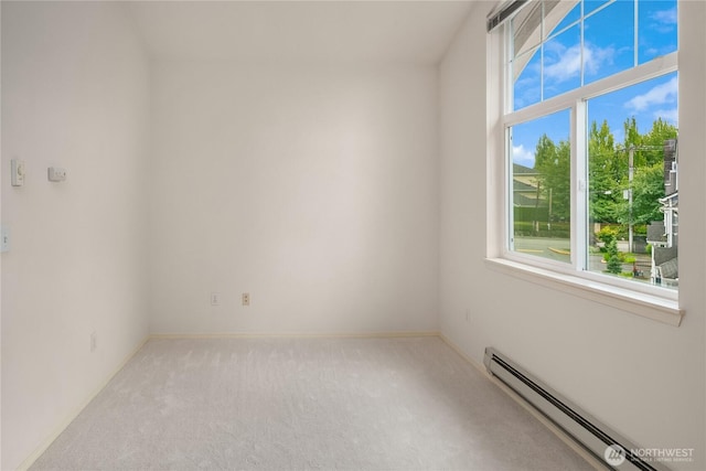 16125 Juanita Woodinville Way NE Unit 1807, Bothell, WA 98011 - carpeted spare room featuring a baseboard heating unit and baseboards