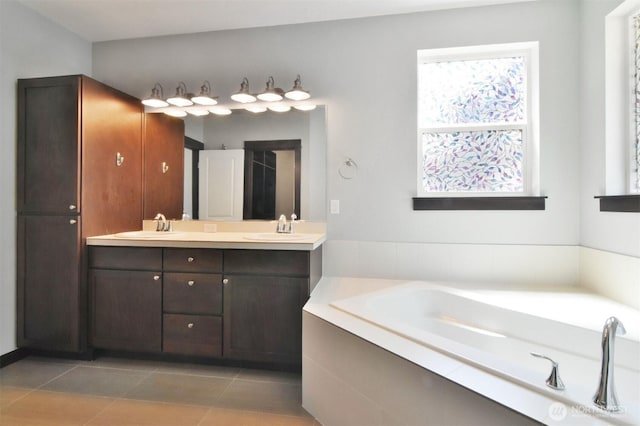 17723 3rd Ave SE, Bothell, WA 98012 - full bath featuring double vanity, a bath, and tile patterned flooring
