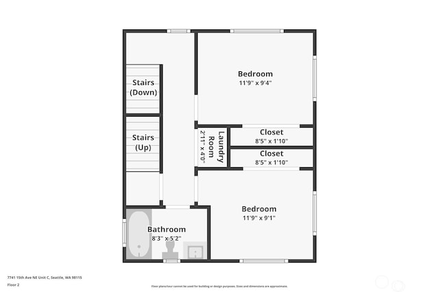 7741 15th Ave NE Unit C, Seattle, WA 98115 - floor plan / room layout