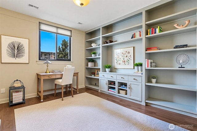 3717 Beach Dr SW Unit 113, Seattle, WA 98116 - office with dark wood finished floors and baseboards