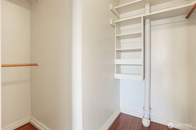 3717 Beach Dr SW Unit 113, Seattle, WA 98116 - walk in closet with wood finished floors