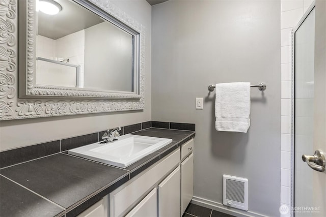 3717 Beach Dr SW Unit 113, Seattle, WA 98116 - full bath with vanity, tiled shower, and heating unit