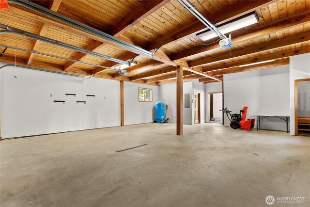 65 Fiddlers Rd, Winthrop, WA 98862 - garage featuring wooden ceiling and electric panel