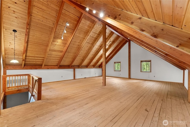 65 Fiddlers Rd, Winthrop, WA 98862 - additional living space with light wood-style flooring and wooden ceiling