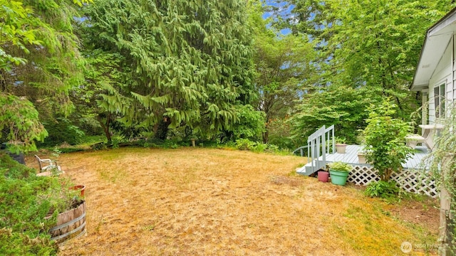 20 NE Wanda Ct, Belfair, WA 98528 - view of yard featuring a deck